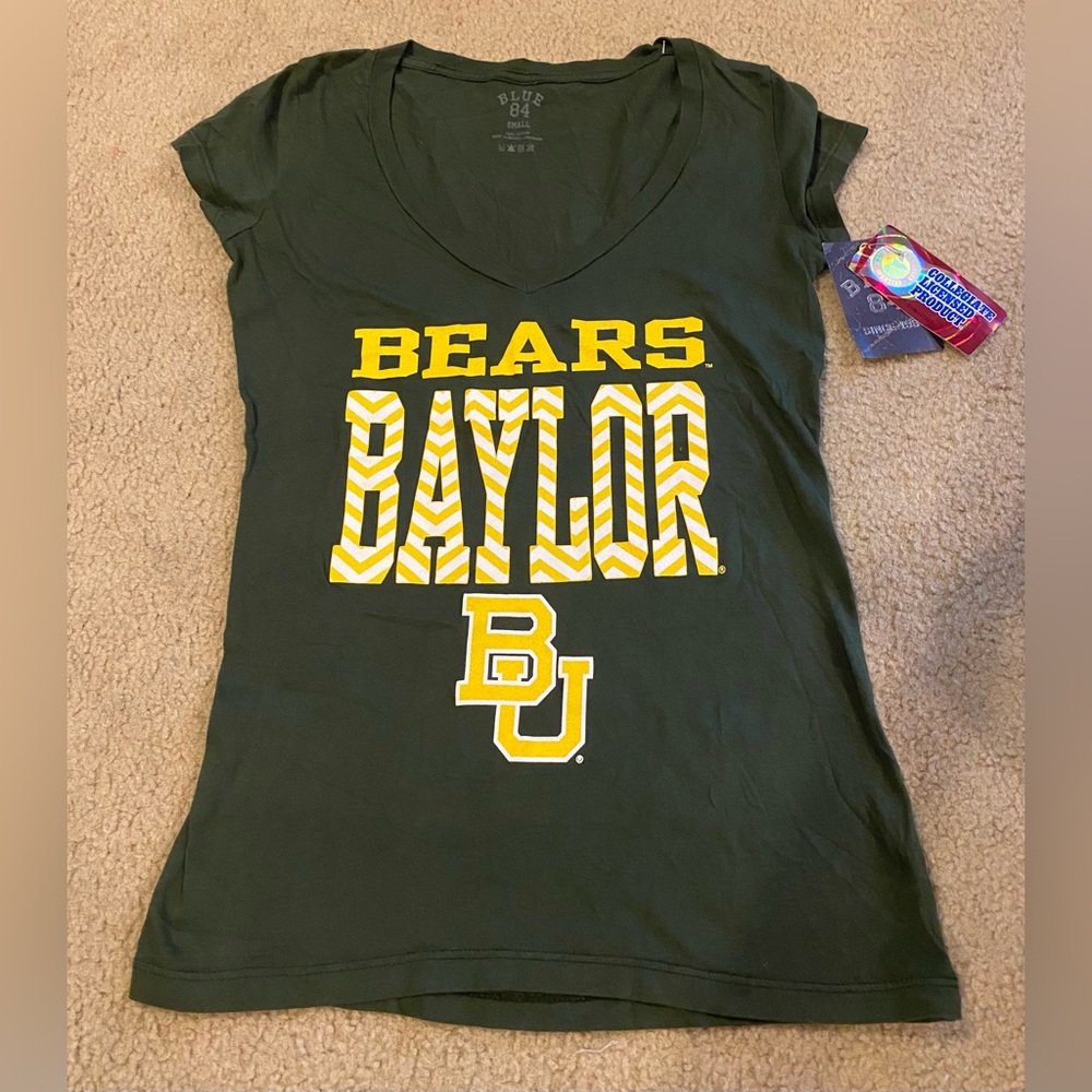 Green Women size Small Baylor Bears fitted tshirt NWT